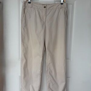•Talbots• Khaki Boyfriend Fit Straight Leg 100% Cotton Ankle Pants - Size 12P